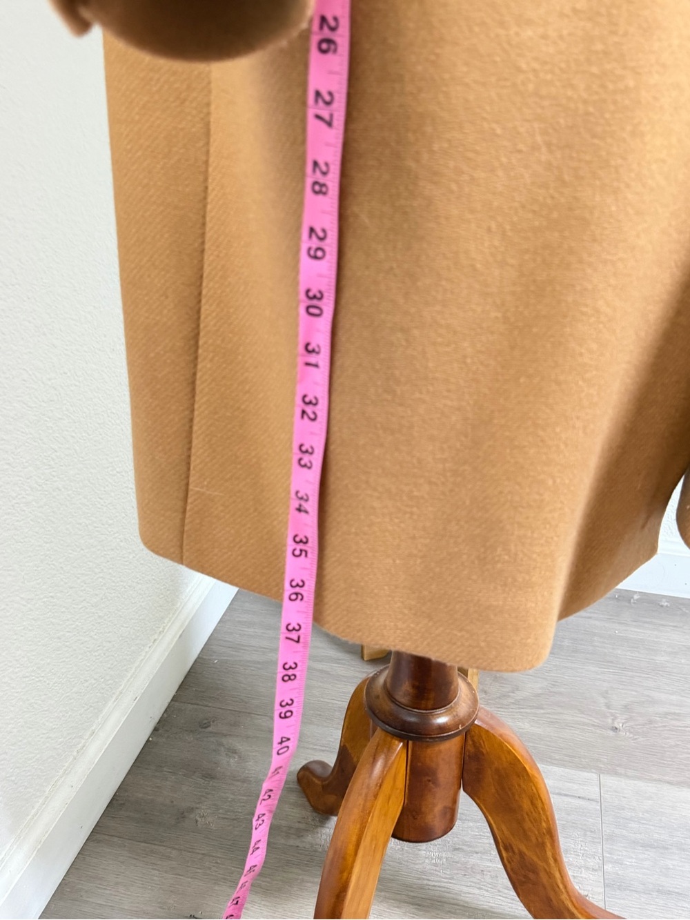 ZARA Camel Herringbone Longline Coat - Picture 4 of 12